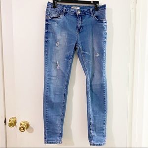 Encore Jeans Blue Denim Distress Size 11